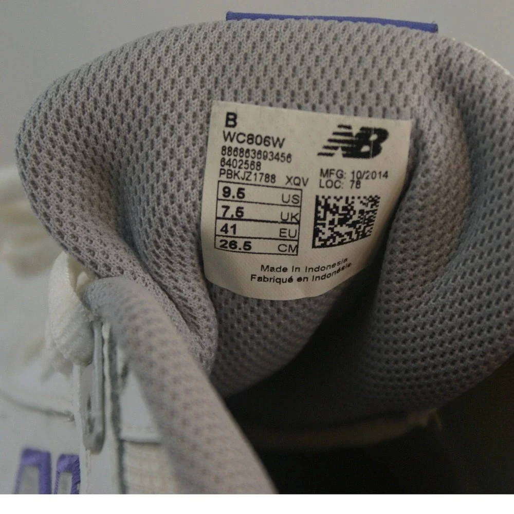 New Balance 806 Tennis Shoes Mens 9.5 White Purple Athletic Sneakers WC806W - Picture 5 of 9